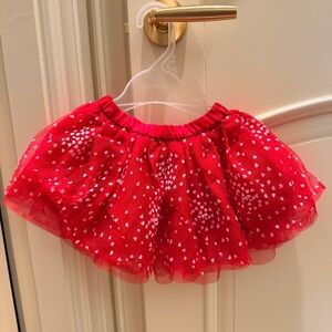 Gymboree baby girl Red Heart Print Tulle Skirt 18-24 months BRAND NEW